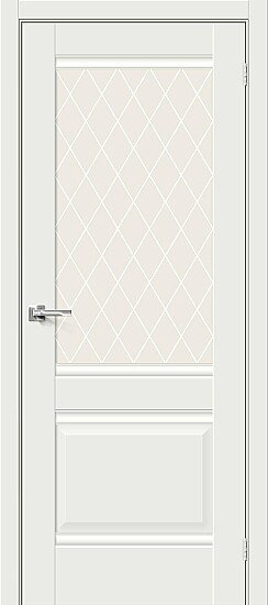 Межкомнатная дверь, Прима-3 White Matt, Эмалит, White Matt