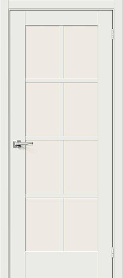 Межкомнатная дверь, Прима-11.1 White Matt, Эмалит, White Matt