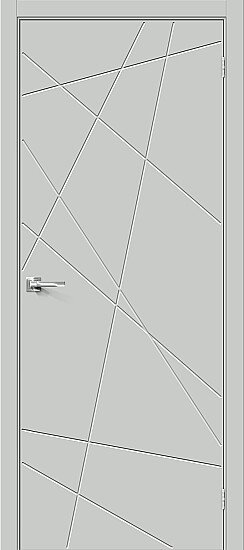 Межкомнатная дверь, Граффити-5.Д.П Grey Matt, Эмалит, Grey Matt