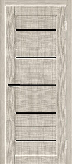 Межкомнатная дверь, Мода-22 Black Line Cream Melinga, Эко Шпон, Cream Melinga