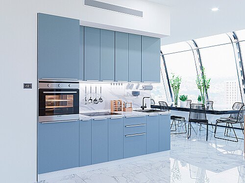 Кухня, Фьюжн-03 Silky Blue, Silky Blue