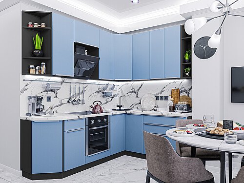 Кухня, Фьюжн-04 Silky Blue, Silky Blue