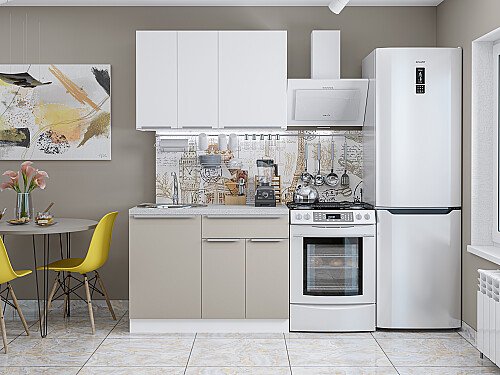 Кухня, Фьюжн-05 Silky White/Silky Grey, Silky White/Silky Grey
