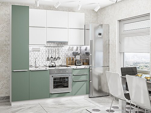 Кухня, Фьюжн-06 Silky White/Silky Mint, Silky White/Silky Mint