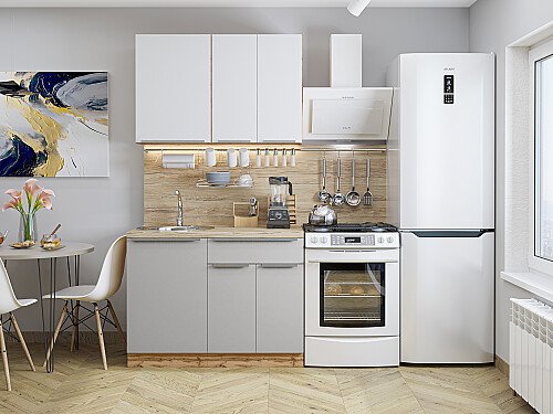 Кухня, Фьюжн-05 Silky White/Silky Light Grey, Silky White/Silky Light Grey