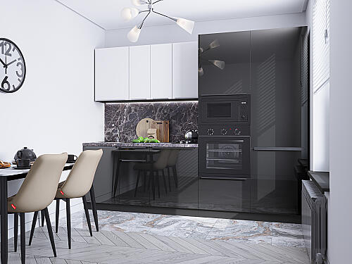 Кухня, Фьюжн-07 Silky White/Anthracite, Silky White/Anthracite