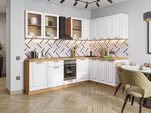 Кухня, Ницца Royal-02 Blanco 2140*2550/1600*600, Blanco