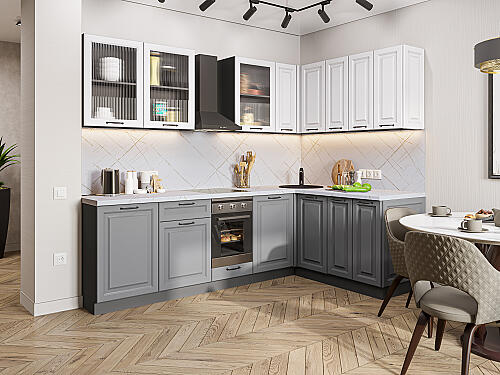 Кухня, Ницца Royal-02 Blanco/Magnum 2140*2550/1600*600 №77635, Blanco/Magnum