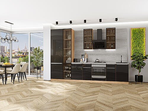 Кухня, Фьюжн-08 Anthracite 2340*3400*600, Anthracite