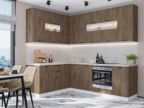 Кухня, Флэт-02 Brown Casella Oak 2S, Brown Casella Oak 2S