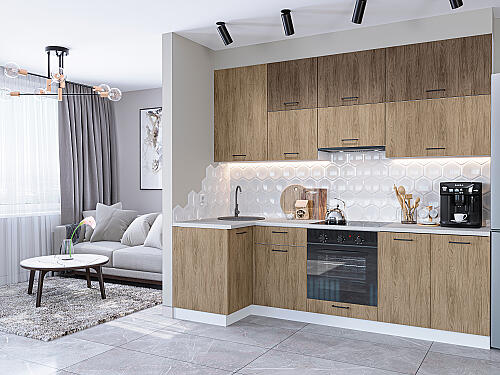 Кухня, Флэт-04 Brown Casella Oak 2S/Natural Casella Oak 2S, Brown Casella Oak 2S/Natural Casella Oak 2S