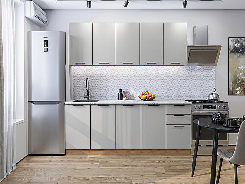 Кухня, Флэт-09 Light Grey In 2S 2140*2000*600, Light Grey In 2S