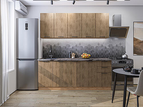 Кухня, Флэт-09 Natural Casella Oak 2S 2140*2000*600, Natural Casella Oak 2S