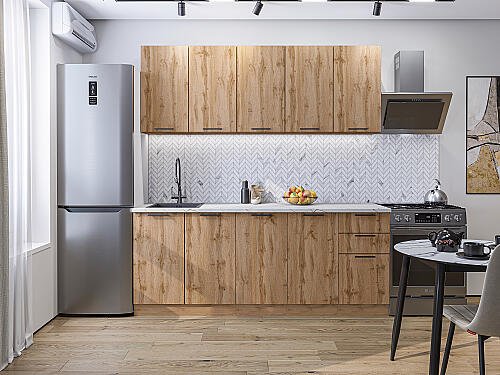 Кухня, Флэт-09 Wotan Oak 2S 2140*2000*600, Wotan Oak 2S