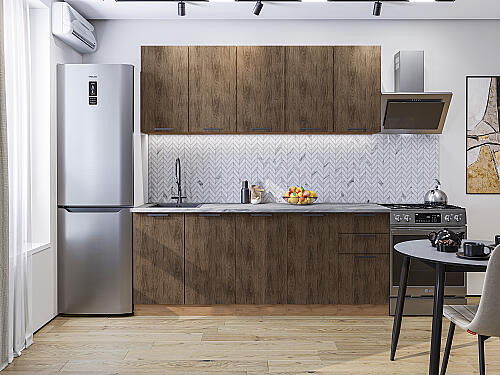Кухня, Флэт-09 Brown Casella Oak 2S 2140*2000*600, Brown Casella Oak 2S