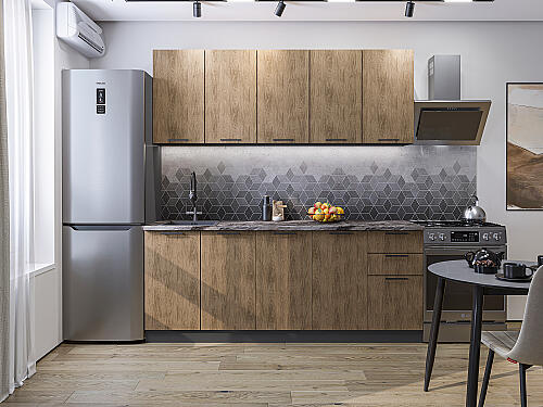 Кухня, Флэт-09 Natural Casella Oak 2S 2140*2000*600 №83670, Natural Casella Oak 2S