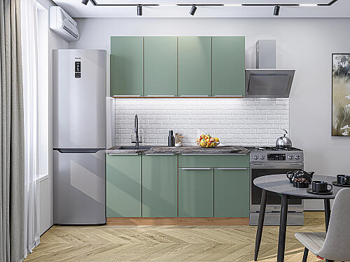 Кухня, Фьюжн-10 Silky Mint 2140*1600*600, Silky Mint