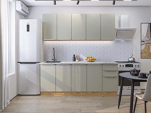 Кухня, Фьюжн-11 Silky Grey 2140*2000*600, Silky Grey