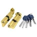 Фурнитура, Цилиндровый механизм (Z402/70) Z4002Knob70(30+10+30) с вертушкой PB латунь, Латунь