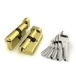 Фурнитура, Цилиндровый механизм (R602/70) R6002Knob70(30+10+30) PB латунь 5Key с вертушкой, Латунь