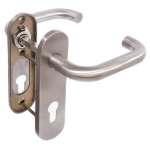 Фурнитура, Ручка дверная FP.DH72.0433 SS 201 (DH-0433 SS 201) с пружиной,нержавейка 201, квадрат 9x140 мм, Нержавеющая с